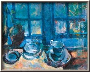 ludvig karsten The Blue Kitchen China oil painting art